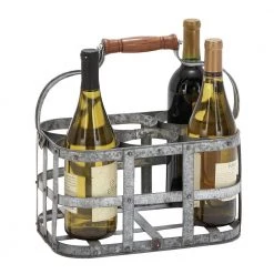6 Bottle Silver Metal Wine Holder by Litton Lane