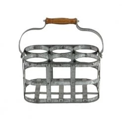 6 Bottle Silver Metal Wine Holder by Litton Lane -Outlet Litton Lane Store silver buffed finish litton lane wine racks 38153 c3 1000