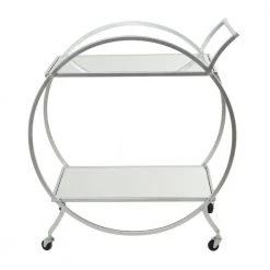 30 In. Silver Contemporary Metal Bar Cart by Litton Lane -Outlet Litton Lane Store silver litton lane bar carts 041431 66 1000