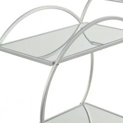 30 In. Silver Contemporary Metal Bar Cart by Litton Lane -Outlet Litton Lane Store silver litton lane bar carts 041431 c3 1000