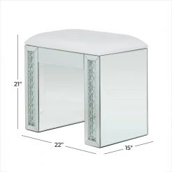 22 in. Silver Backless Wood Glam Stool by Litton Lane -Outlet Litton Lane Store silver litton lane bar stools 041180 76 1000