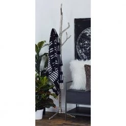 Silver Aluminum Eclectic Coat Rack by Litton Lane 27 Silver Aluminum Eclectic Coat Rack by Litton Lane -Outlet Litton Lane Store silver litton lane coat racks 68840 31 1000