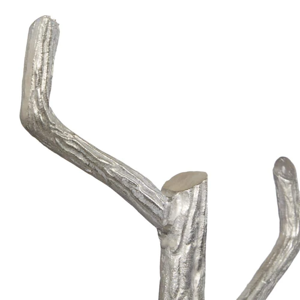 Silver Aluminum Eclectic Coat Rack by Litton Lane 5 Silver Aluminum Eclectic Coat Rack by Litton Lane - Image 3