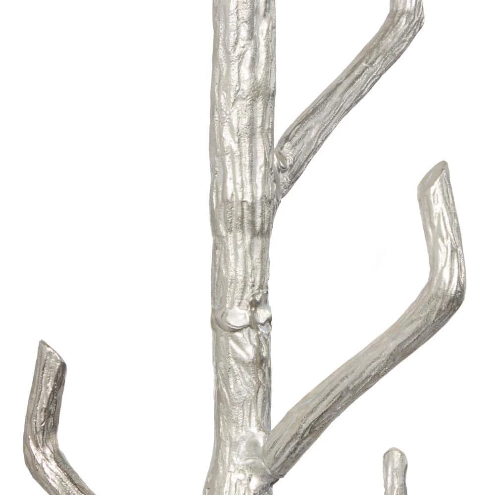 Silver Aluminum Eclectic Coat Rack by Litton Lane 4 Silver Aluminum Eclectic Coat Rack by Litton Lane - Image 2