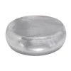 42 in. Silver Round Aluminum Drum Shaped Coffee Table with Hammered Design by Litton Lane