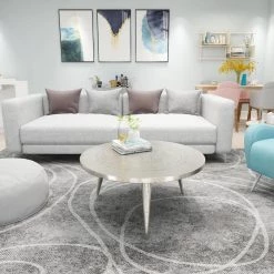 35 in. Silver Round Aluminum Traditional Coffee Table by Litton Lane -Outlet Litton Lane Store silver litton lane coffee tables 46755 66 1000