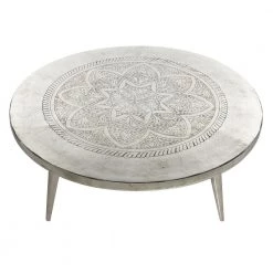 35 in. Silver Round Aluminum Traditional Coffee Table by Litton Lane -Outlet Litton Lane Store silver litton lane coffee tables 46755 c3 1000