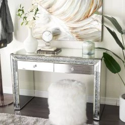 32 In. Silver Wood Glam Console Table by Litton Lane 29 32 In. Silver Wood Glam Console Table by Litton Lane -Outlet Litton Lane Store silver litton lane console tables 040286 31 1000