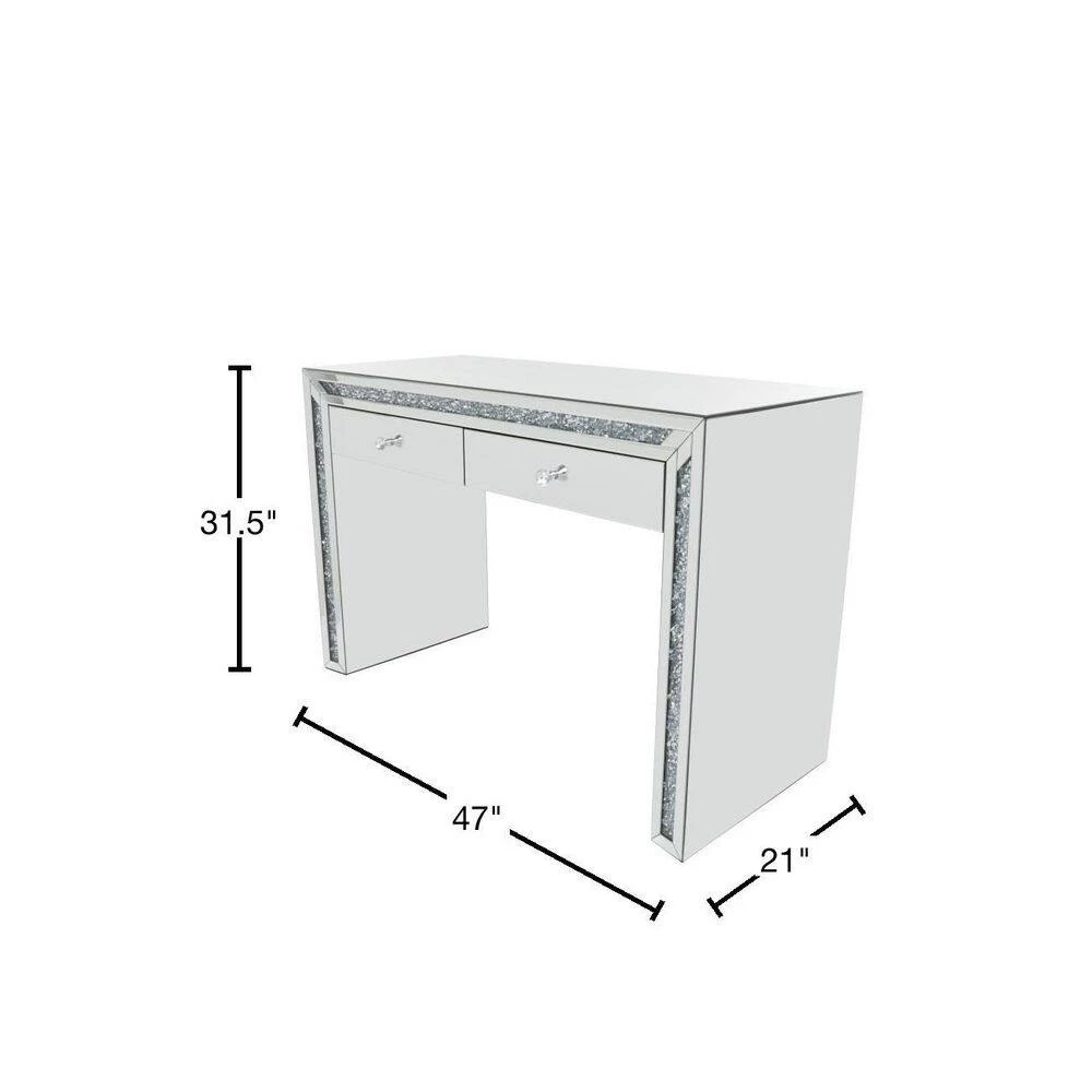 32 In. Silver Wood Glam Console Table by Litton Lane 5 32 In. Silver Wood Glam Console Table by Litton Lane - Image 3