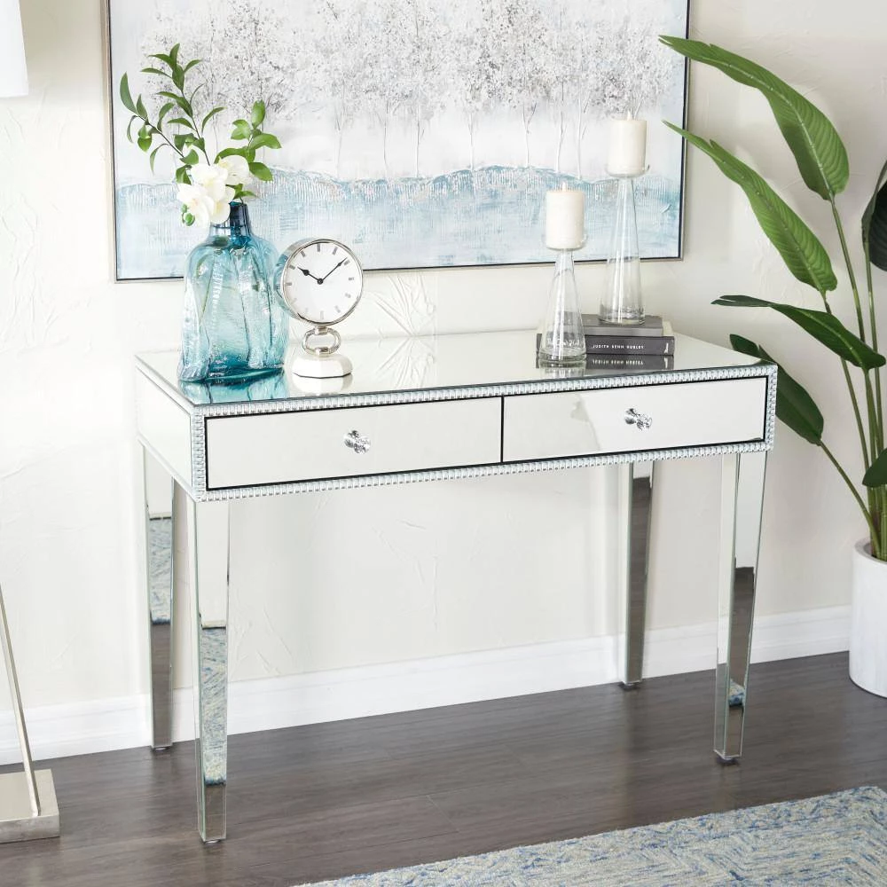 32 In. Silver MDF Glam Console Table by Litton Lane 15 32 In. Silver MDF Glam Console Table by Litton Lane - Image 13