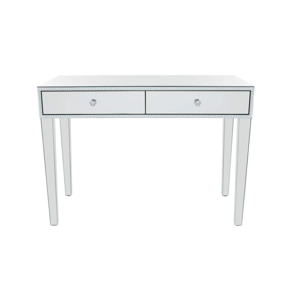 32 In. Silver MDF Glam Console Table by Litton Lane 3 32 In. Silver MDF Glam Console Table by Litton Lane