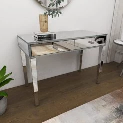 32 In. Silver MDF Glam Console Table by Litton Lane 26 32 In. Silver MDF Glam Console Table by Litton Lane -Outlet Litton Lane Store silver litton lane console tables 040827 d4 1000