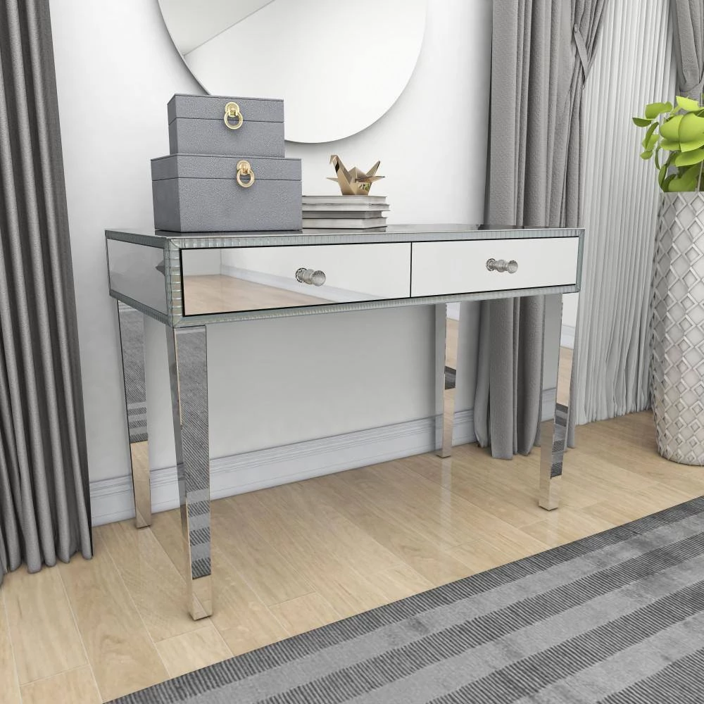 32 In. Silver MDF Glam Console Table by Litton Lane 12 32 In. Silver MDF Glam Console Table by Litton Lane - Image 10