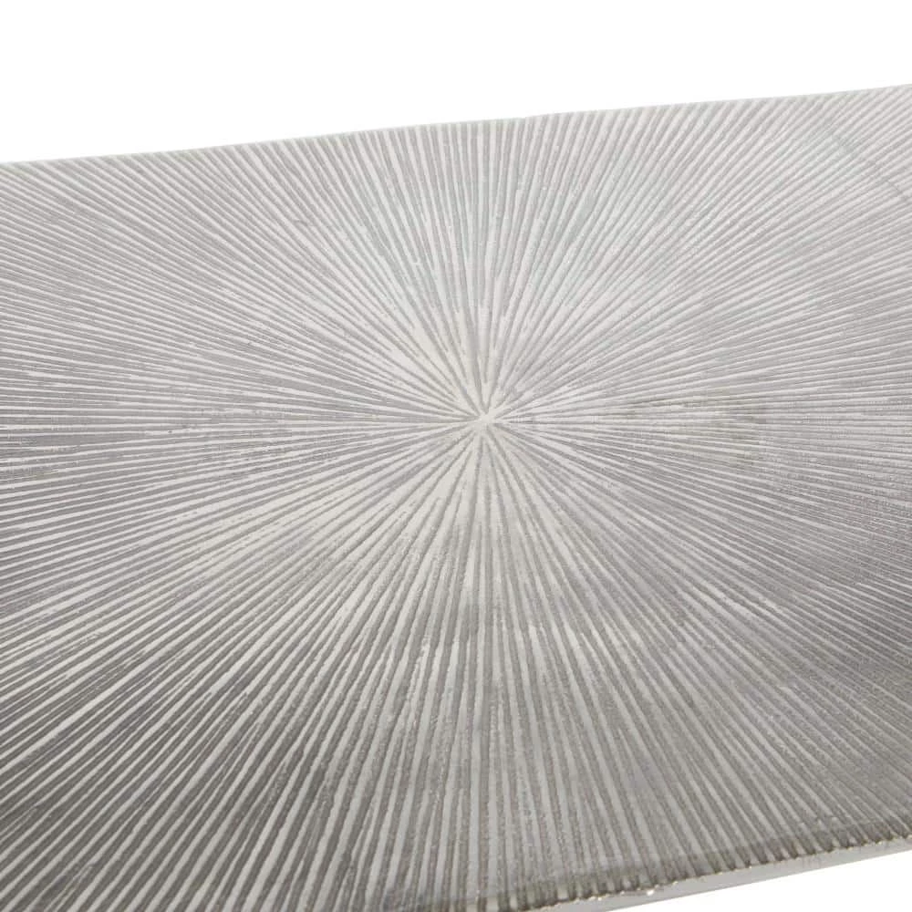 50 in. Silver Rectangle Aluminum Glam Console Table by Litton Lane 8 50 in. Silver Rectangle Aluminum Glam Console Table by Litton Lane - Image 6