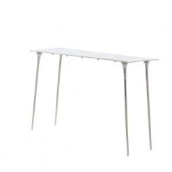 50 in. Silver Rectangle Aluminum Glam Console Table by Litton Lane