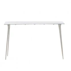 50 in. Silver Rectangle Aluminum Glam Console Table by Litton Lane 13 50 in. Silver Rectangle Aluminum Glam Console Table by Litton Lane -Outlet Litton Lane Store silver litton lane console tables 041187 66 1000