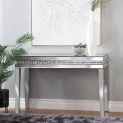 47 in. Silver Rectangle Wood Glam Console Table by Litton Lane -Outlet Litton Lane Store silver litton lane console tables 041192 31 1000