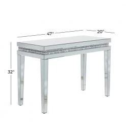 47 in. Silver Rectangle Wood Glam Console Table by Litton Lane -Outlet Litton Lane Store silver litton lane console tables 041192 76 1000