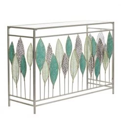 44 in. Silver Contemporary Metal Console Table 30 in. by Litton Lane