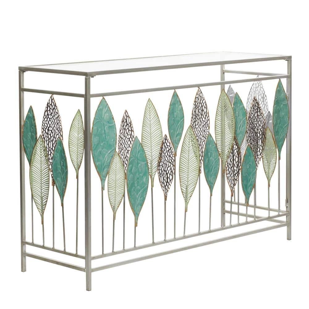 44 in. Silver Contemporary Metal Console Table 30 in. by Litton Lane 3 44 in. Silver Contemporary Metal Console Table 30 in. by Litton Lane