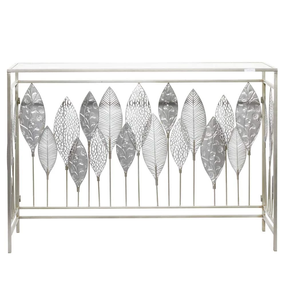 44 in. Silver Contemporary Metal Console Table 30 in. by Litton Lane 5 44 in. Silver Contemporary Metal Console Table 30 in. by Litton Lane - Image 3