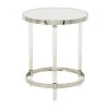 19 in. Silver Round Glass End Table by Litton Lane