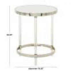 19 in. Silver Round Glass End Table by Litton Lane 14 19 in. Silver Round Glass End Table by Litton Lane -Outlet Litton Lane Store silver litton lane end side tables 042395 76 1000