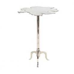 Silver Aluminum Contemporary Accent Table by Litton Lane
