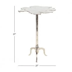 Silver Aluminum Contemporary Accent Table by Litton Lane -Outlet Litton Lane Store silver litton lane end side tables 20180 c3 1000