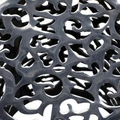 13 in. Silver Cylinder Aluminum Scroll End Table by Litton Lane -Outlet Litton Lane Store silver litton lane end side tables 30882 44 1000