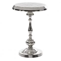18 in. Silver Round Aluminum End Table by Litton Lane -Outlet Litton Lane Store silver litton lane end side tables 46753 66 1000