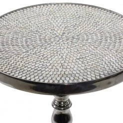 16 in. Silver Round Aluminum End Table by Litton Lane -Outlet Litton Lane Store silver litton lane end side tables 67409 44 1000