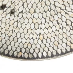 16 in. Silver Round Aluminum End Table by Litton Lane