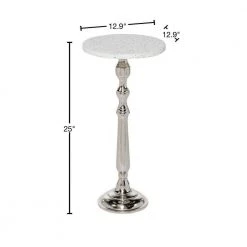 13 in. Silver Round Terrazzo End Table by Litton Lane -Outlet Litton Lane Store silver litton lane end side tables 80856 40 1000