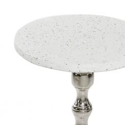 13 in. Silver Round Terrazzo End Table by Litton Lane -Outlet Litton Lane Store silver litton lane end side tables 80856 77 1000