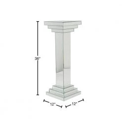 36 in. Silver Wood Glam Pedestal Table by Litton Lane 15 36 in. Silver Wood Glam Pedestal Table by Litton Lane -Outlet Litton Lane Store silver litton lane end side tables 87202 40 1000