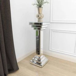 36 in. Silver Wood Glam Pedestal Table by Litton Lane 20 36 in. Silver Wood Glam Pedestal Table by Litton Lane -Outlet Litton Lane Store silver litton lane end side tables 87202 44 1000