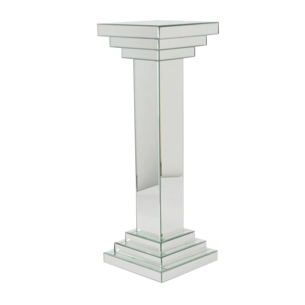 36 in. Silver Wood Glam Pedestal Table by Litton Lane 6 36 in. Silver Wood Glam Pedestal Table by Litton Lane - Image 4