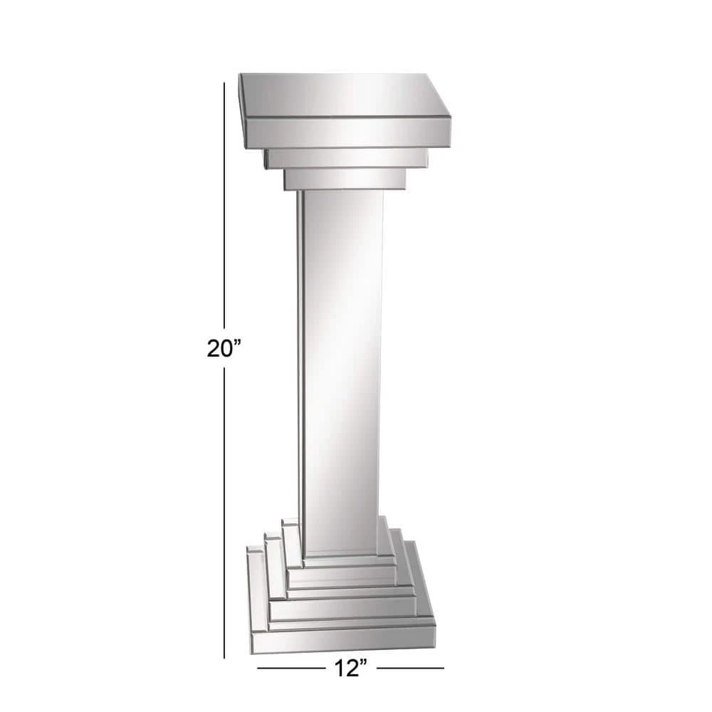 36 in. Silver Wood Glam Pedestal Table by Litton Lane 7 36 in. Silver Wood Glam Pedestal Table by Litton Lane - Image 5