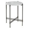 22 in. Silver Round Marble End Table by Litton Lane