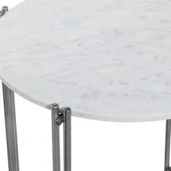 22 in. Silver Round Marble End Table by Litton Lane -Outlet Litton Lane Store silver litton lane end side tables 89546 77 1000
