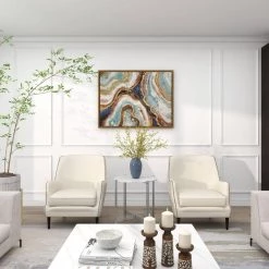 22 in. Silver Round Marble End Table by Litton Lane -Outlet Litton Lane Store silver litton lane end side tables 89546 fa 1000