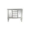 Silver Mirrored Panel 4 Drawers 2 Shelves and 2 Doors Buffet with Acrylic Knob Handles by Litton Lane -Outlet Litton Lane Store silver litton lane sideboards buffet tables 58764 64 1000
