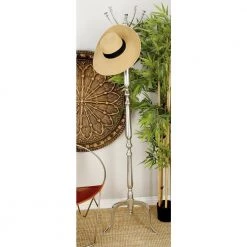 Silver Metal Traditional Coat Rack by Litton Lane -Outlet Litton Lane Store silver metallic litton lane coat racks 38452 31 1000