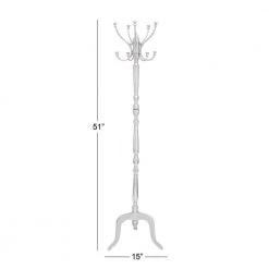 Silver Metal Traditional Coat Rack by Litton Lane -Outlet Litton Lane Store silver metallic litton lane coat racks 38452 76 1000