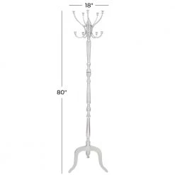Silver Metal Traditional Coat Rack by Litton Lane -Outlet Litton Lane Store silver metallic litton lane coat racks 38452 c3 1000