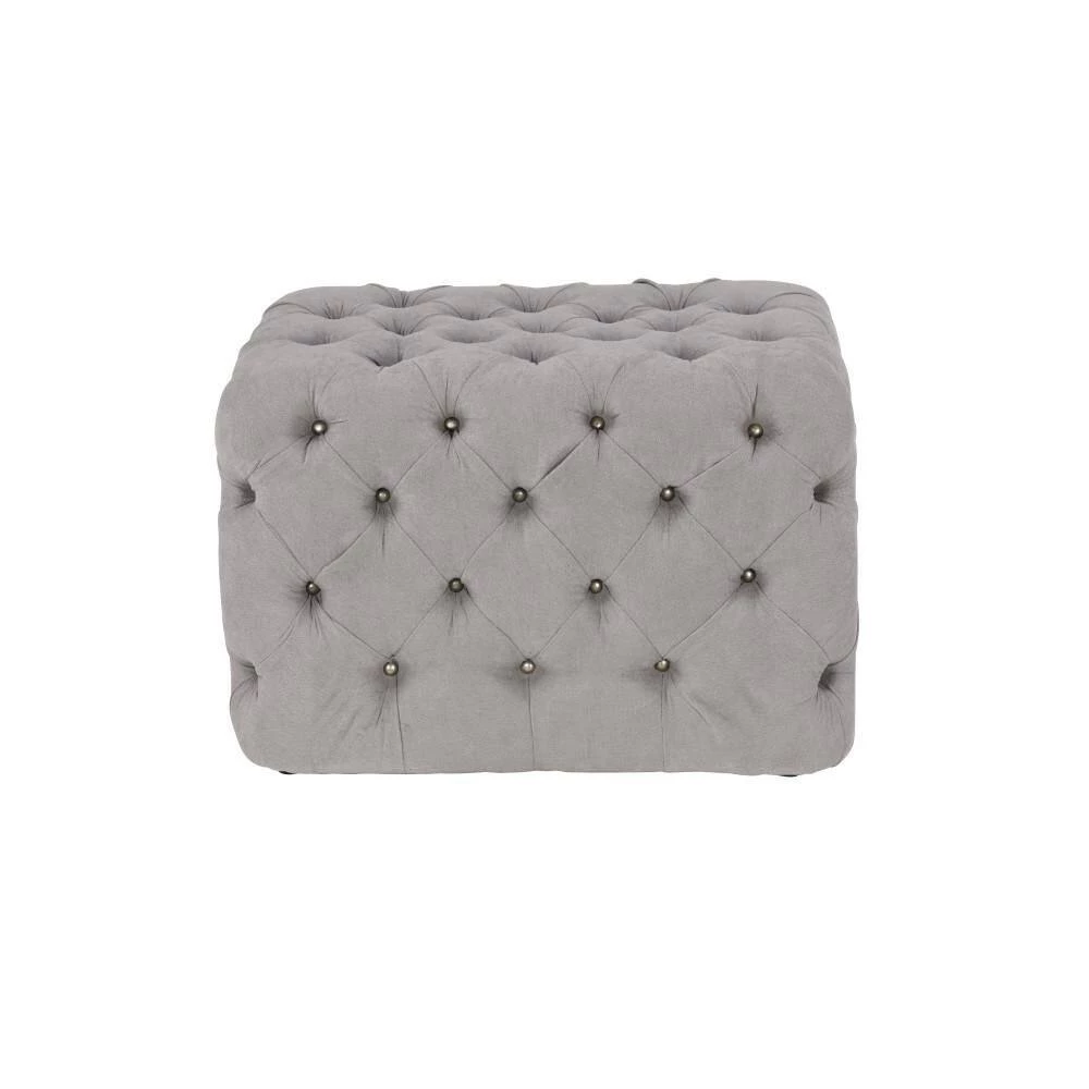 19 in. Light Gray Wood Traditional Ottoman by Litton Lane 4 19 in. Light Gray Wood Traditional Ottoman by Litton Lane - Image 2