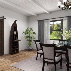 12-Bottle Brown Boat Standing Wine Rack with Foldable Tray by Litton Lane -Outlet Litton Lane Store stained wood litton lane wine racks 37725 1f 1000