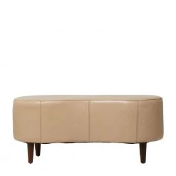 Tan Upholstered Curved Bench 18 in. x 43 in. x 20 in. by Litton Lane