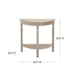 32 in. Light Brown Half Moon Wood Traditional Console Table by Litton Lane -Outlet Litton Lane Store taupe litton lane console tables 96329 40 1000